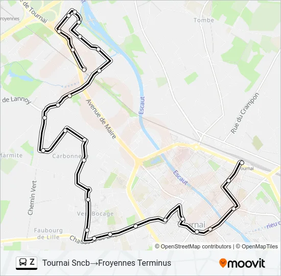 Z Bus Line Map