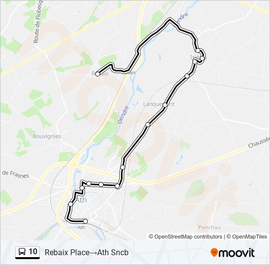 Plan de la ligne 10 de bus