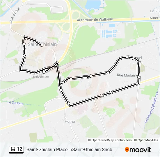12 Bus Line Map