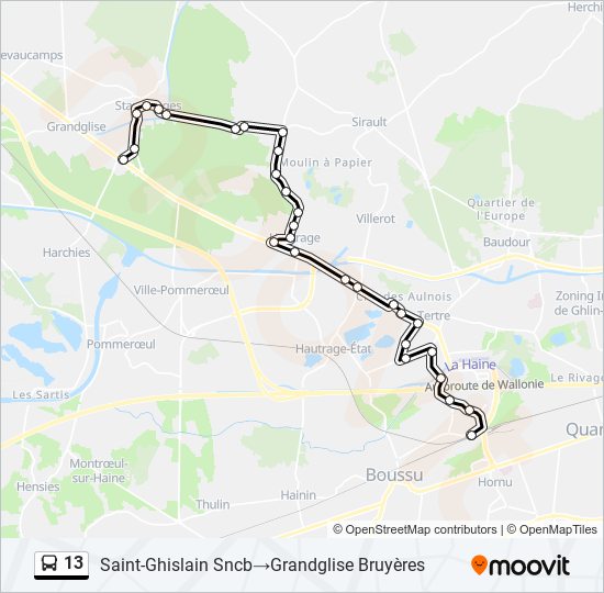 13 bus Line Map