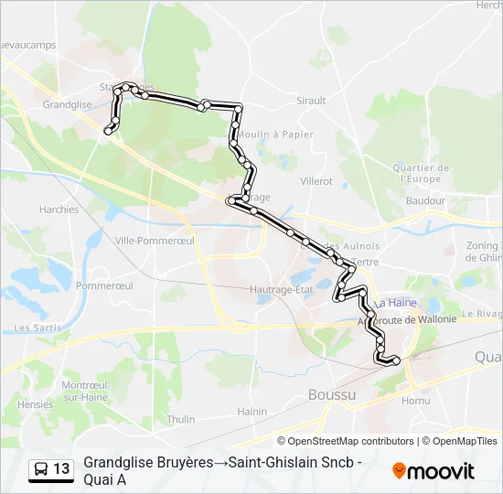 13 Bus Line Map