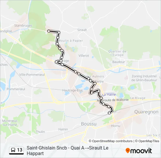13 Bus Line Map