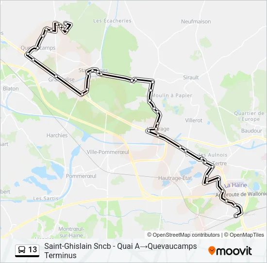 13 Bus Line Map