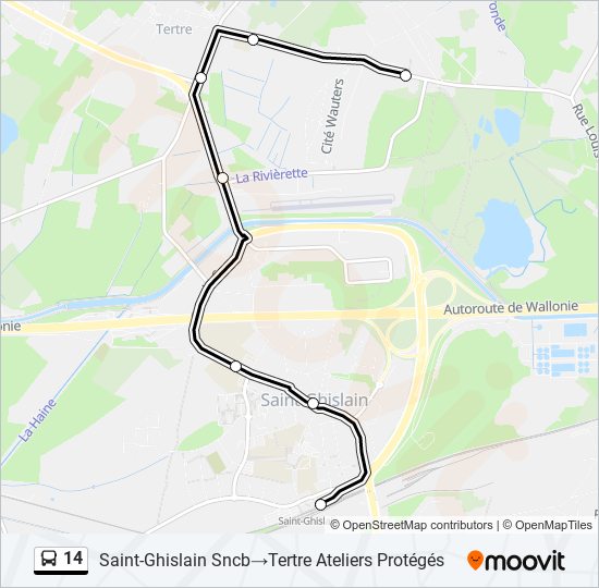 14 bus Line Map