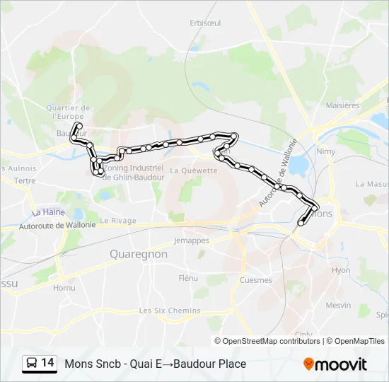 14 Bus Line Map