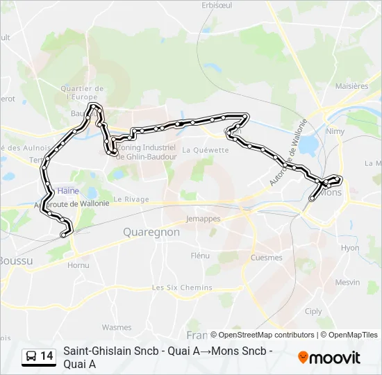 14 Bus Line Map