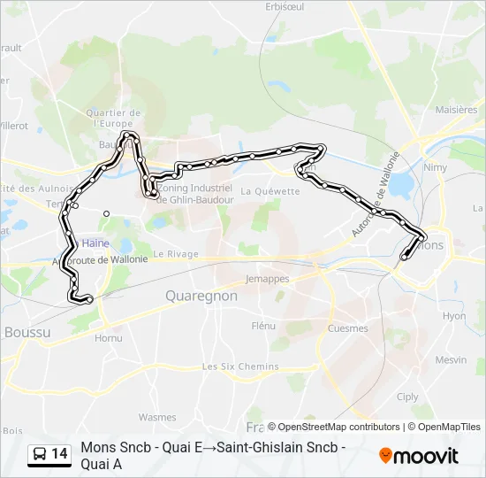 14 Bus Line Map