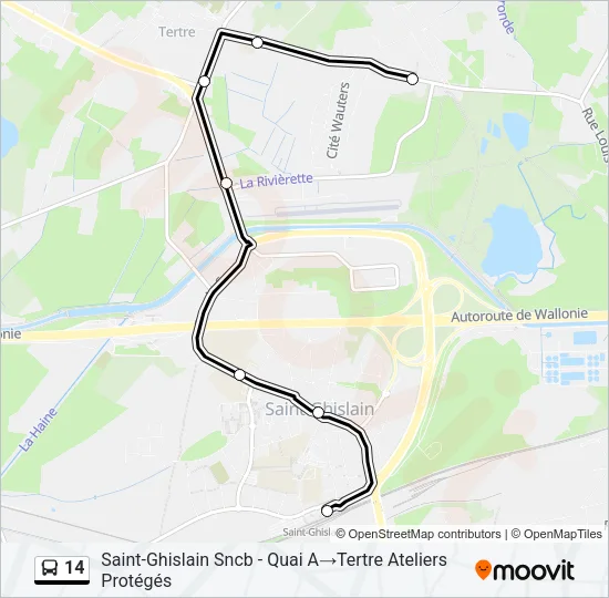 14 Bus Line Map