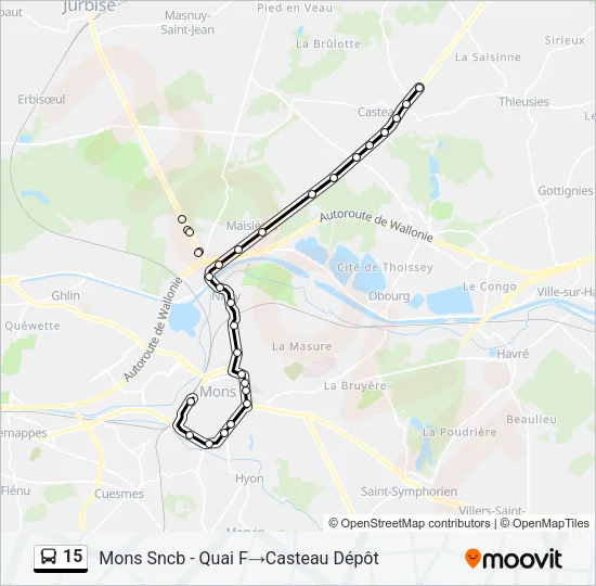 15 Bus Line Map