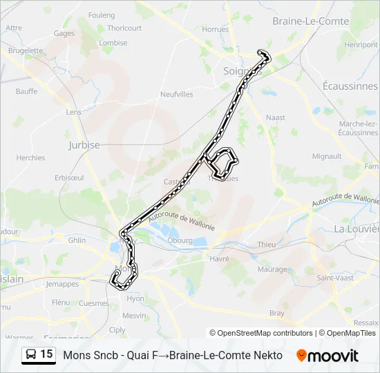 15 Bus Line Map