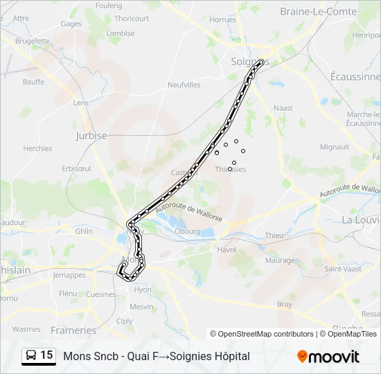 15 Bus Line Map