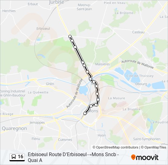 16 bus Line Map