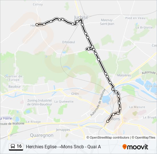 16 bus Line Map