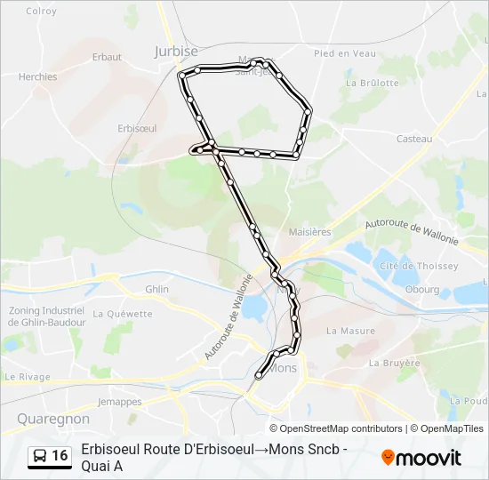 16 Bus Line Map