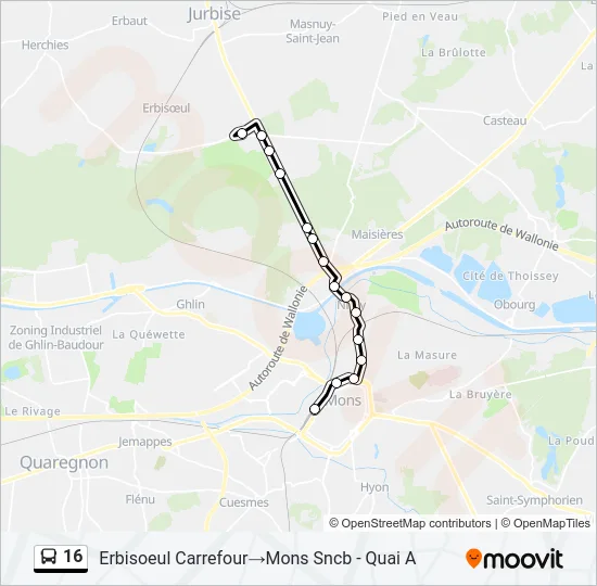 16 Bus Line Map