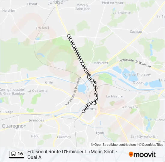 16 Bus Line Map