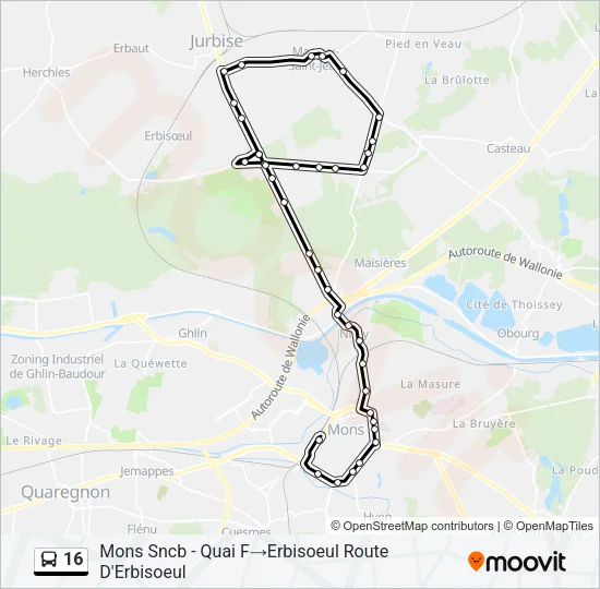 16 Bus Line Map