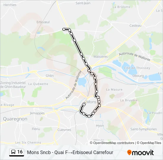 16 Bus Line Map