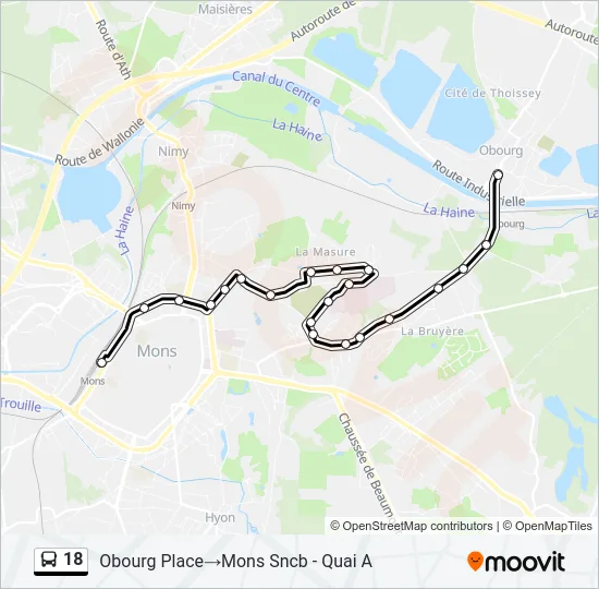 18 Bus Line Map