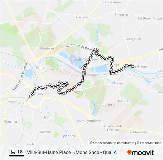 18 Bus Line Map