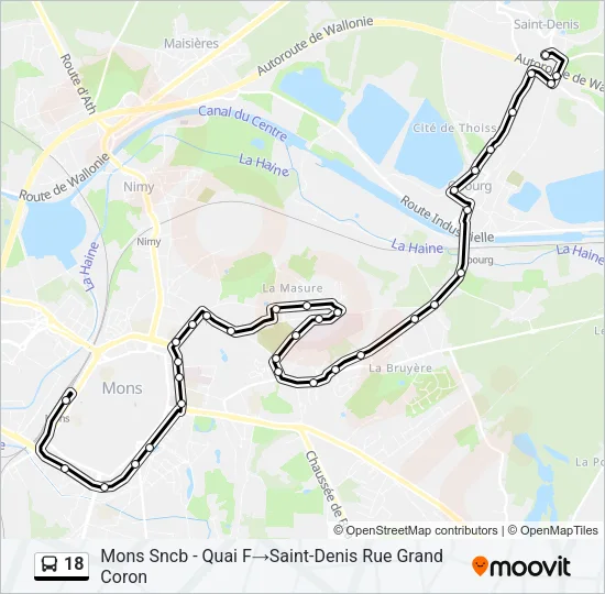 18 Bus Line Map