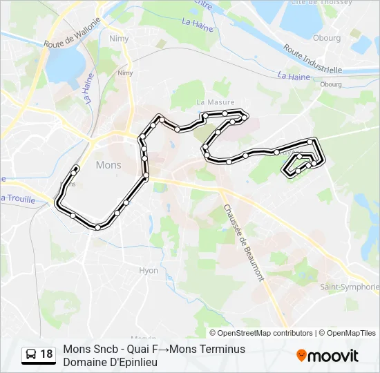18 Bus Line Map
