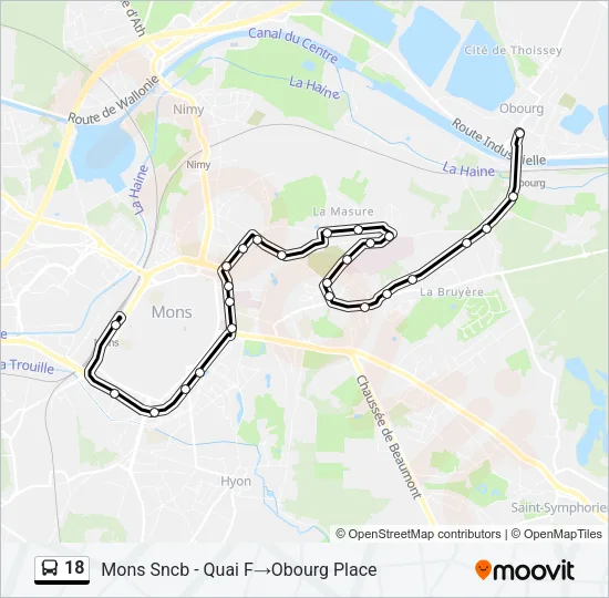 18 Bus Line Map