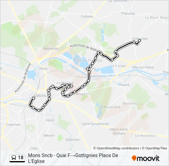 18 Bus Line Map