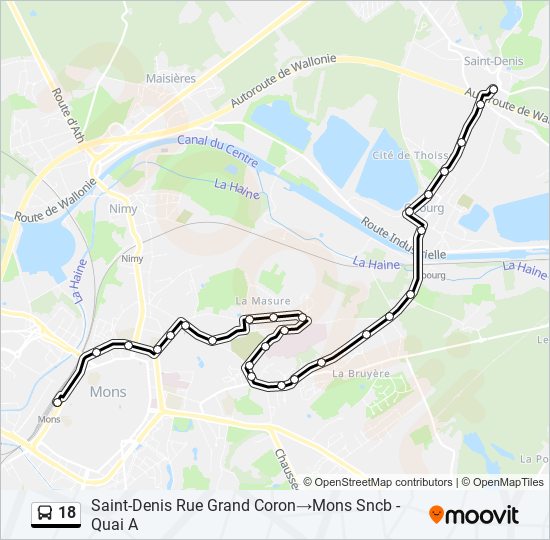 18 bus Line Map