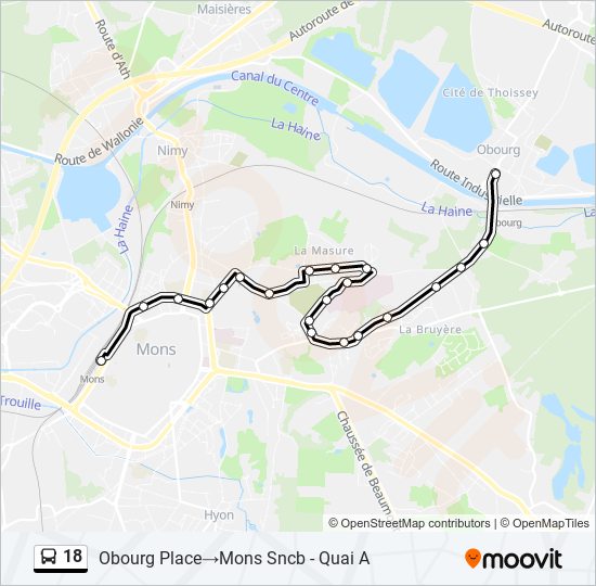 18 bus Line Map