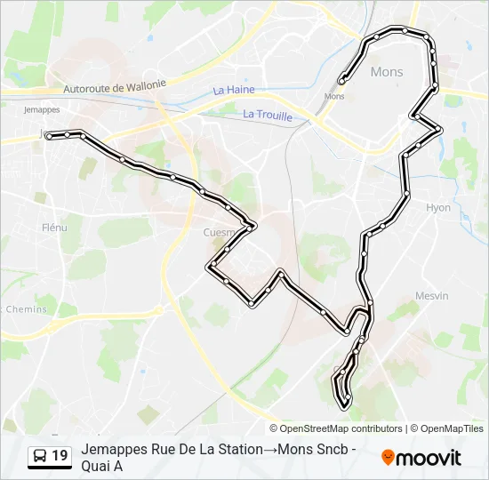 19 Bus Line Map