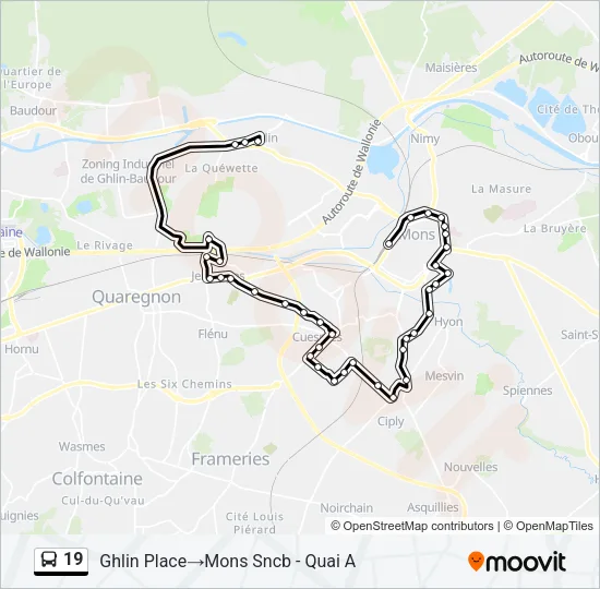19 Bus Line Map