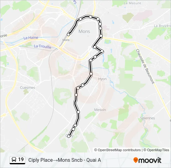 19 Bus Line Map