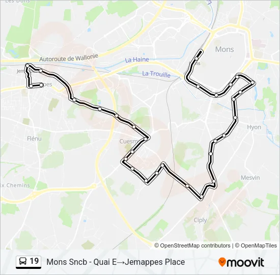 19 Bus Line Map
