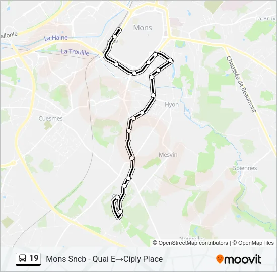 19 Bus Line Map