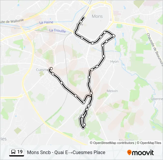 19 Bus Line Map
