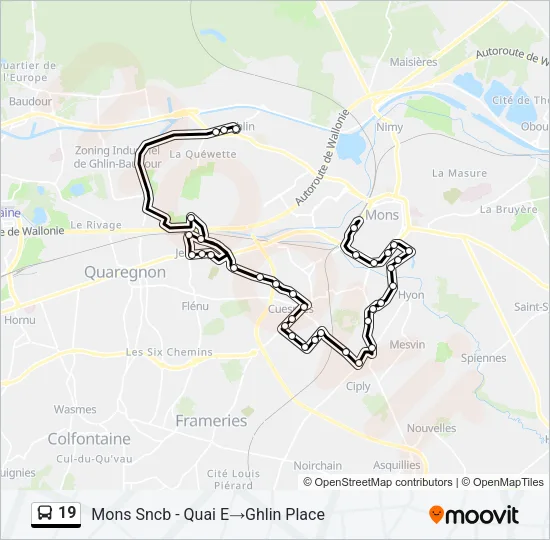 19 Bus Line Map