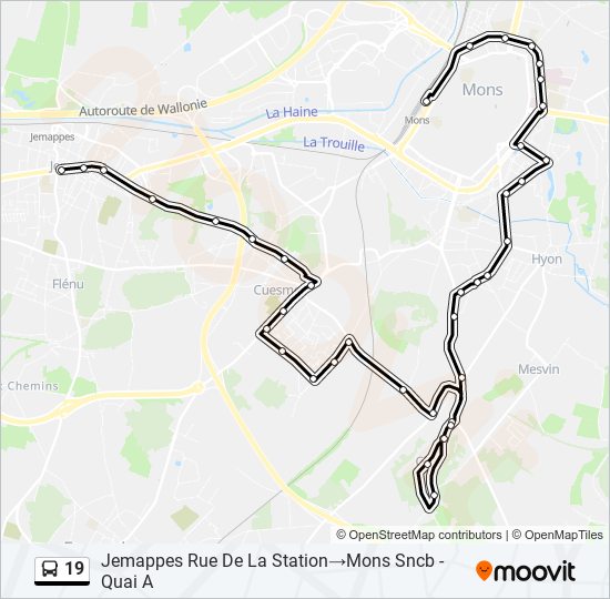 19 bus Line Map