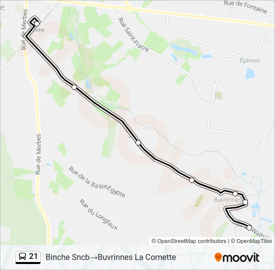 21 Bus Line Map