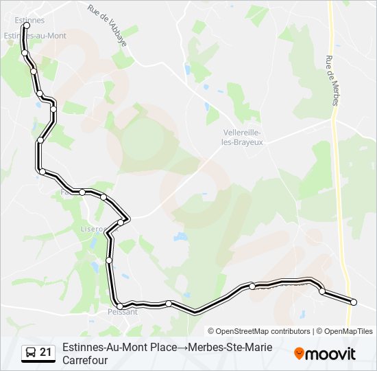 21 bus Line Map