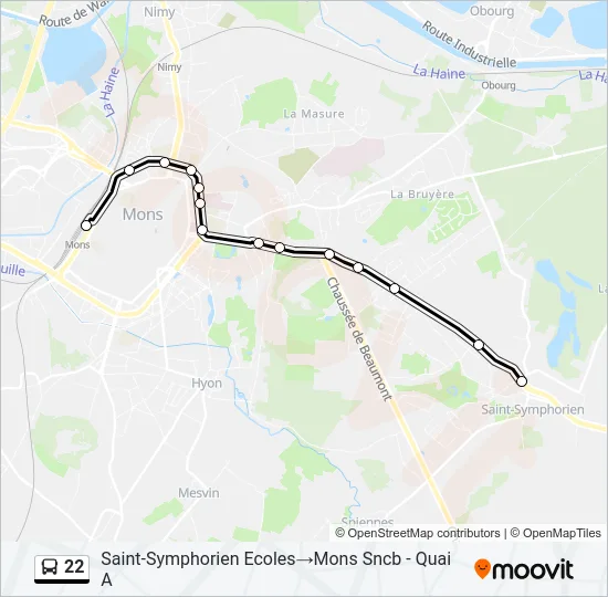 22 Bus Line Map