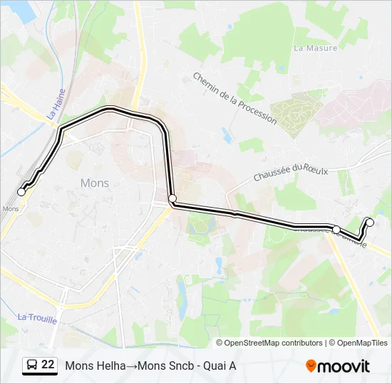 22 Bus Line Map