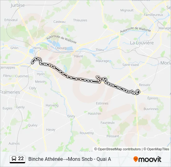 22 Bus Line Map