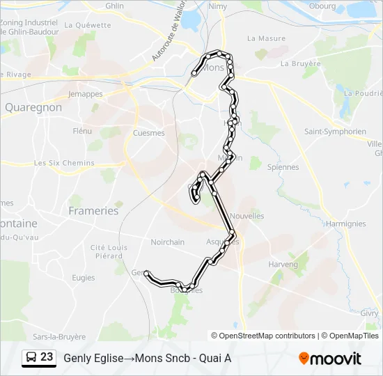 23 Bus Line Map