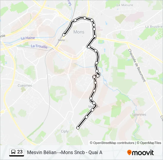 23 Bus Line Map