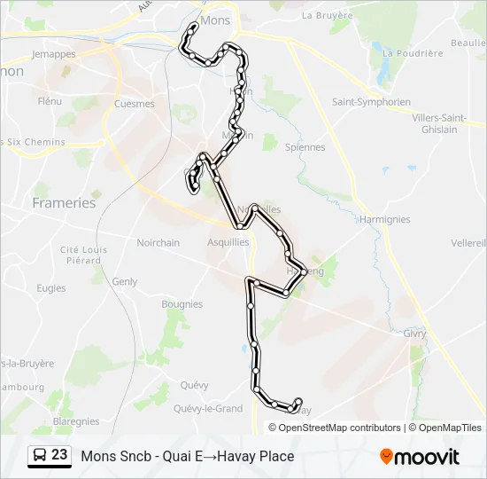 23 Bus Line Map