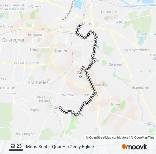 23 Bus Line Map