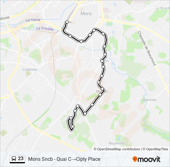 23 bus Line Map