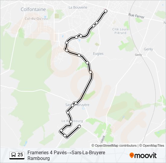 25 bus Line Map