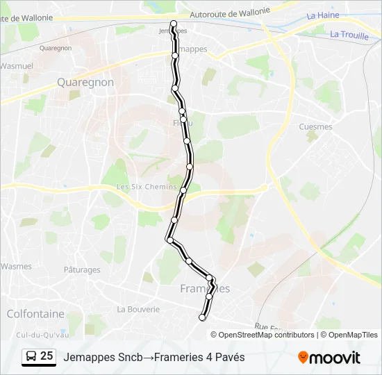 25 Bus Line Map